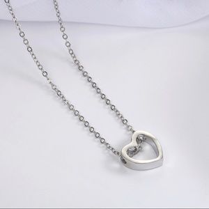 3/$30 Hollow Heart Shaped Simple Silver Necklace